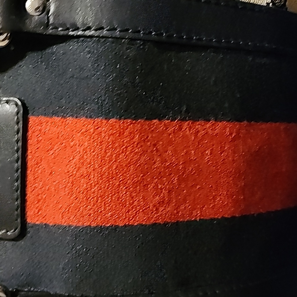 Gucci Blue and Red Stripe Monogram Bag - Picture 6 of 16